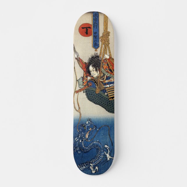 Skateboard Tablero del dragón de agua del samurai que lucha (Anverso )