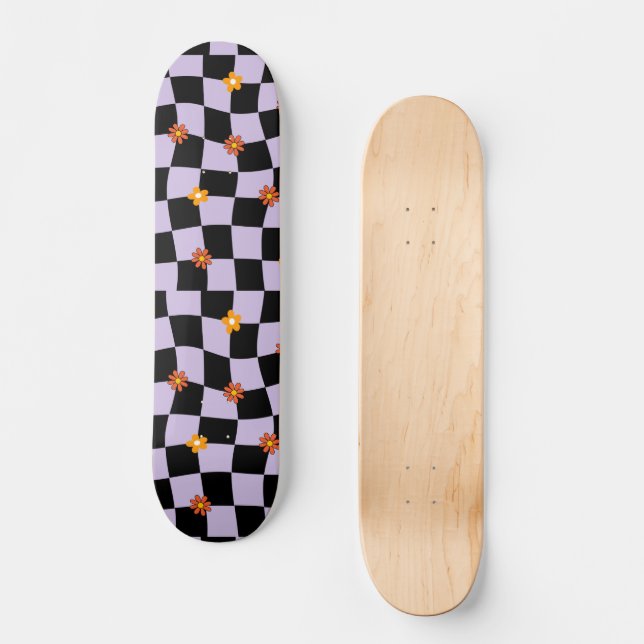 Skateboard Tablero Groovy Daisy Floral, Wrappin Y2K 90s (Anverso)