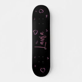 Skateboard Tablero oscuro, negro, rosado, giratorio, personal