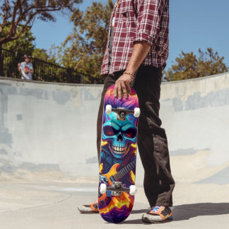 Skateboard Tablón de punk rock con calavera
