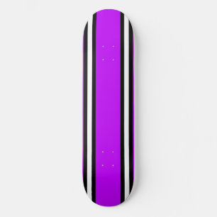 Skateboard Tablón de skate con franjas negras y blancas morad