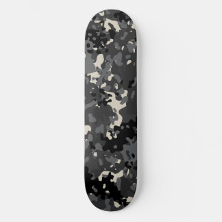 Skateboard Tablón de skate de camuflaje negro blanco gris