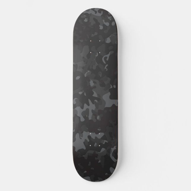 Skateboard Tablón de skate de camuflaje negro gris (Anverso)