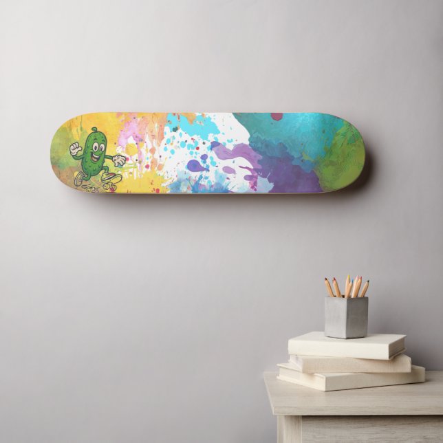 Skateboard Tablón de skate de dibujos animados de pepinillo c (Arte de pared (horz))