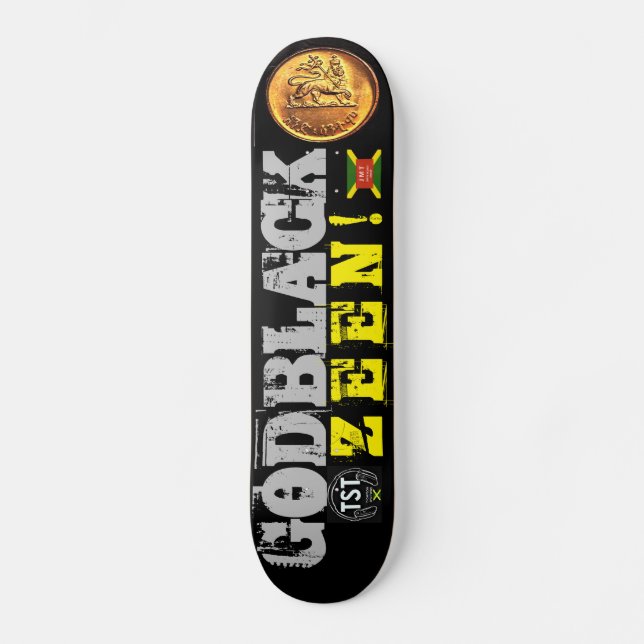 Skateboard Tablón de skate de DIOS NEGRO ZEEN (Anverso)