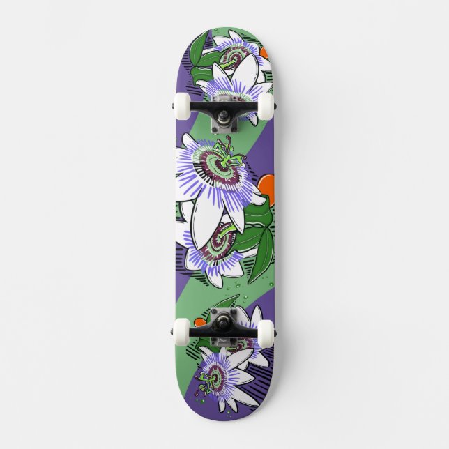 Skateboard Tablón de skate de flor de la pasión (Anverso)