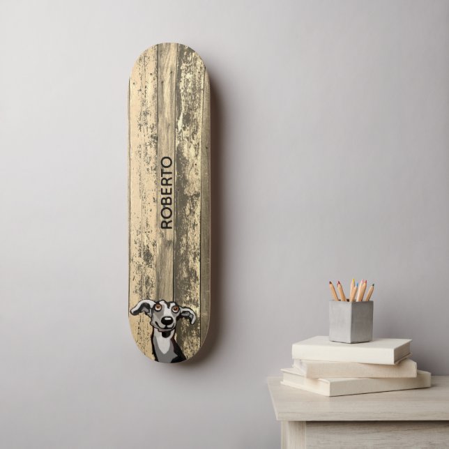 Skateboard Tablón de Skate de Madera Desgastada (Arte de la pared)