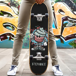 Skateboard Tablón de skate de magdalena de cereza lindo con n