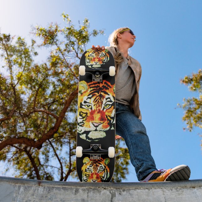 Skateboard Tablón de skate del tigre indio (Exterior 1)