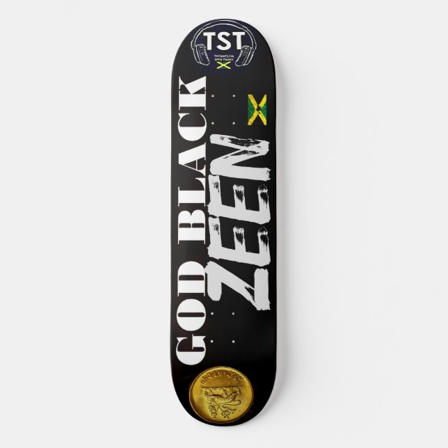 Skateboard Tablón de skate GOD BLACK ZEEN 8 1/2" (Anverso)