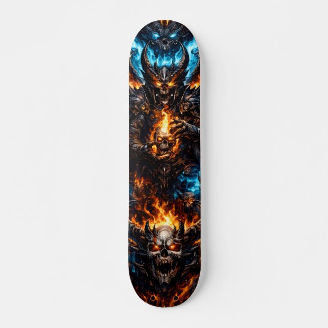 Skateboard Tablón de skate Reaper de cráneo infernal (Anverso )