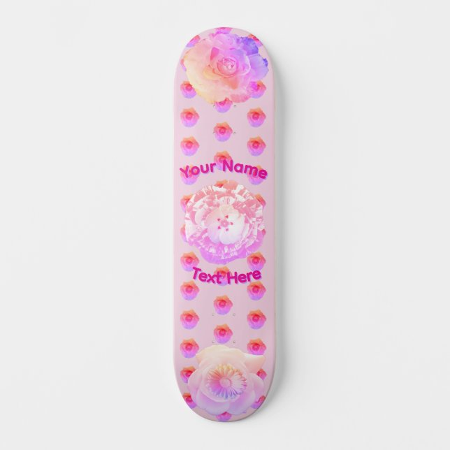 Skateboard Tablón de Tomboy Flor Rosa (Anverso)