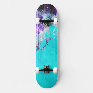 Skateboard Tablones de madera púrpuras, azules, y verde