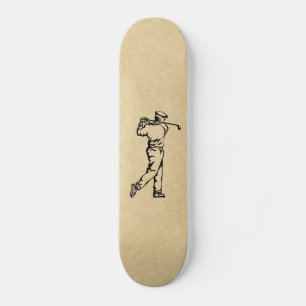 Skateboard Tan Leather Look Golf Design
