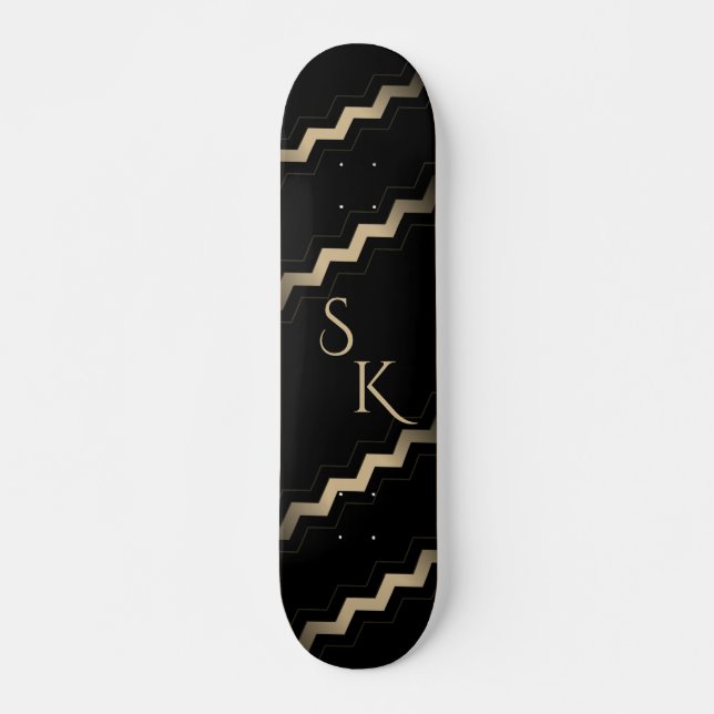 Skateboard Tan y Zigzag negro (Anverso )