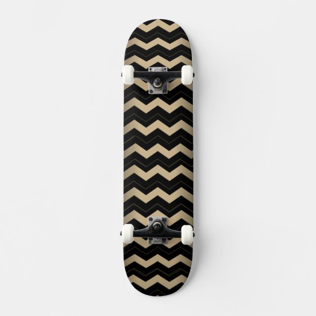Skateboard Tan y Zigzag negro  (Anverso)