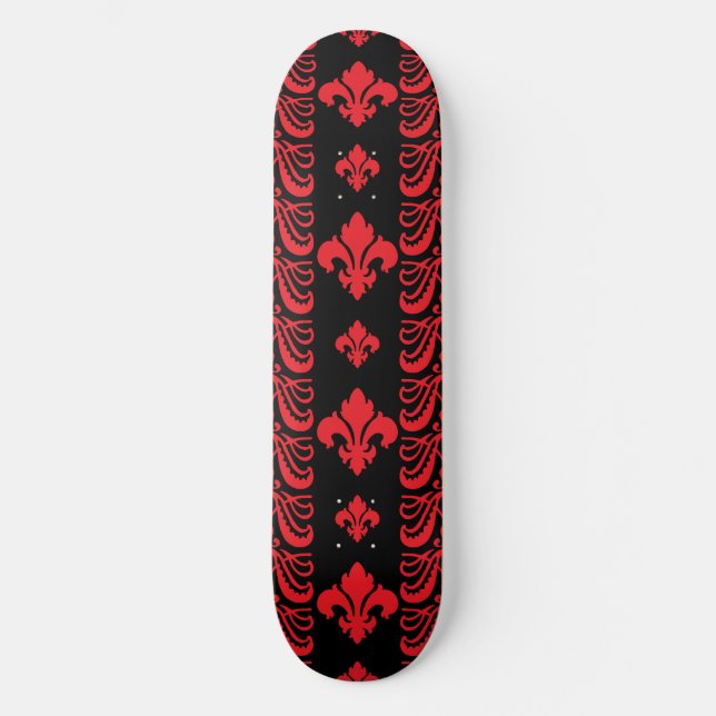 Skateboard Tapa de flores 1 roja (Anverso)