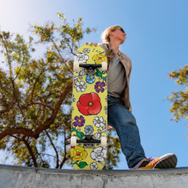 Skateboard Tapis de fleurs au coquelicot