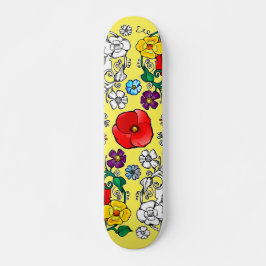 Skateboard Tapis de fleurs au coquelicot