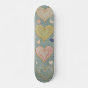 Skateboard Tapiz del corazón Pastel