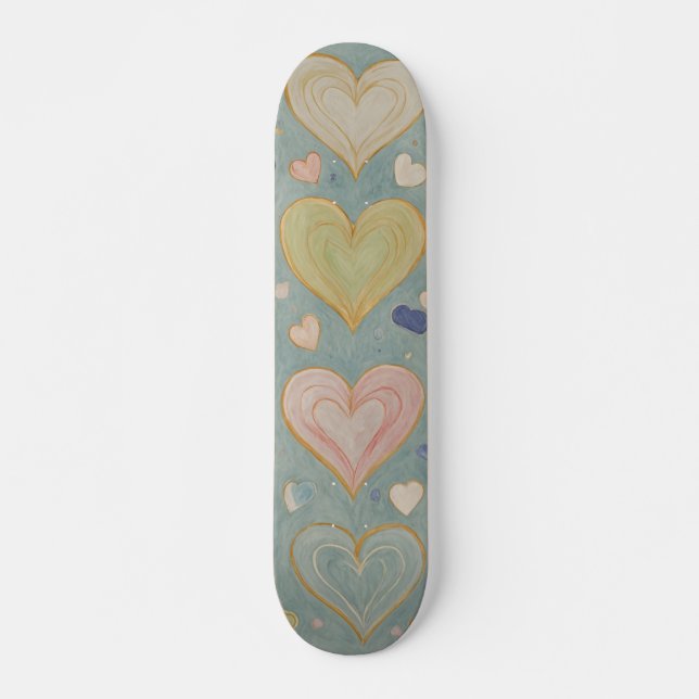 Skateboard Tapiz del corazón Pastel (Anverso )