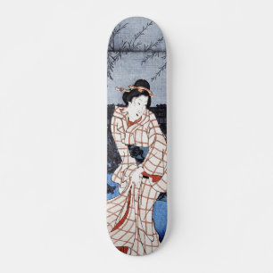 Skateboard Tarde en el río por Utagawa Hiroshige