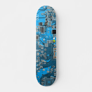 Skateboard Tarjeta azul de circuito geek de la computadora