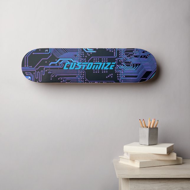 Skateboard Tarjeta de circuito electrónico azul del Personali (Arte de pared (horz))