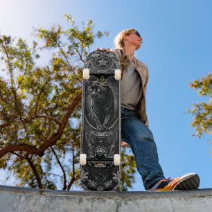 Skateboard Tarjeta Tarot mística de pantera negra - Fantasía 