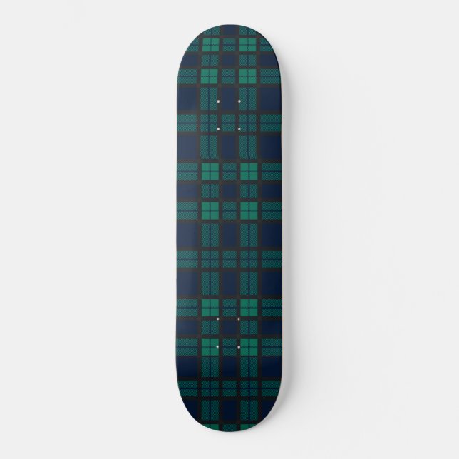 Skateboard Tartan Clan Black Watch Plage Blue Green Check (Anverso)