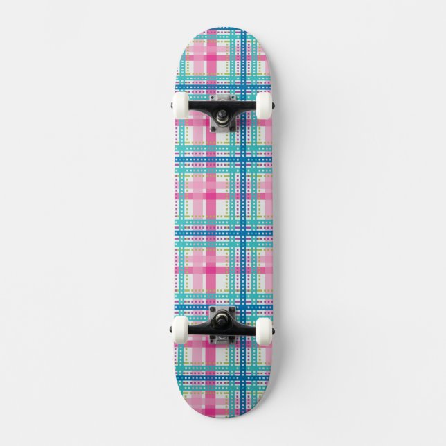 Skateboard Tartán, modelo de la tela escocesa (Anverso)