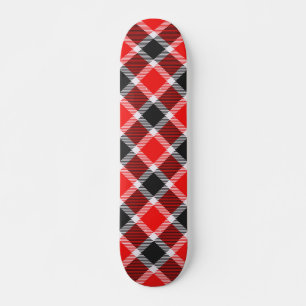 Skateboard Tartán Rojo Y Negro