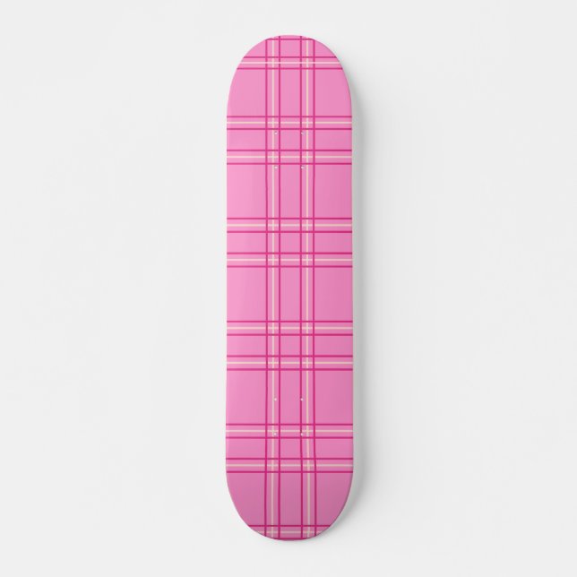 Skateboard Tartán rosado caliente (Anverso )