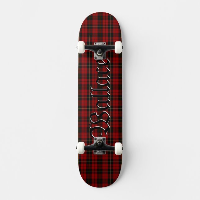 Skateboard Tartan Wallace Plaid Clánico Escocés (Anverso)