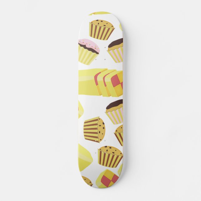 Skateboard Tartas Vintage Patrón (Anverso)