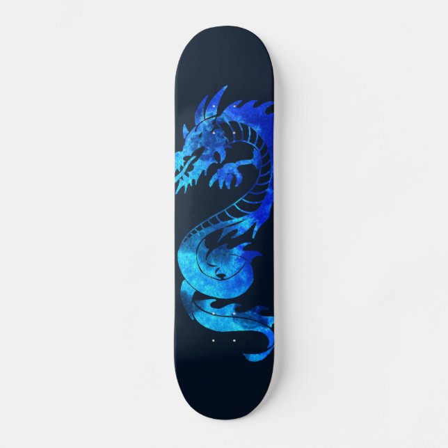 Skateboard Tatuaje del dragón de hielo azul (Anverso)