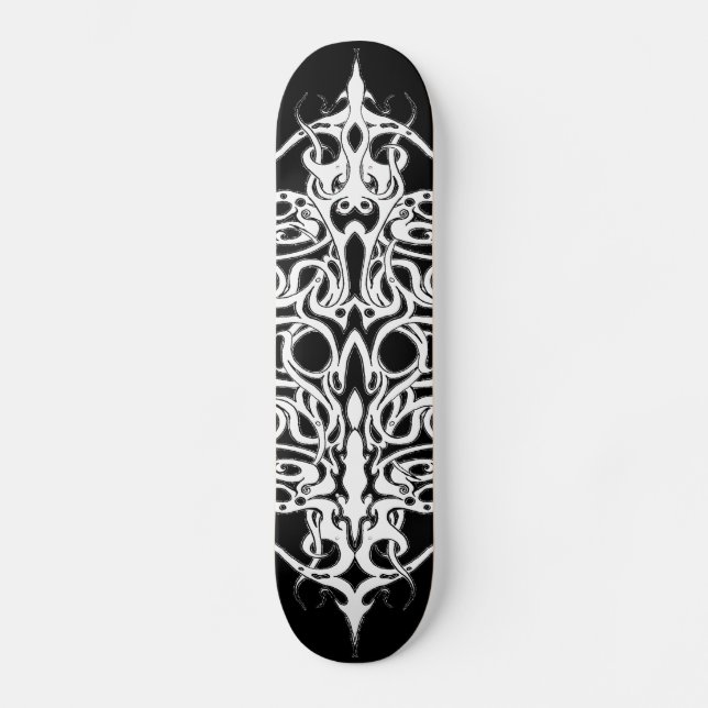 Skateboard Tatuaje del imperio tribal negro y blanco