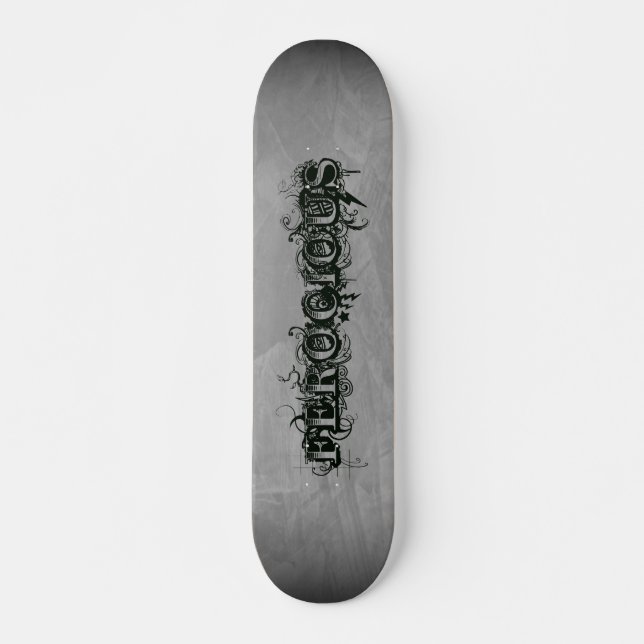 Skateboard Tatuaje Feroz Gris Pizarra Ombre (Anverso )