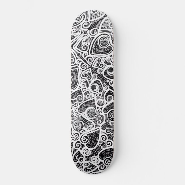 Skateboard Te Amo Abstrato Diseño De Arte Scratch (Anverso)