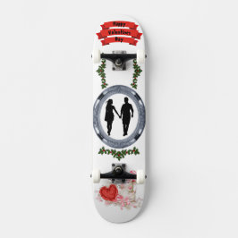Skateboard Te amo por siempre Vector del Día de San Valentín