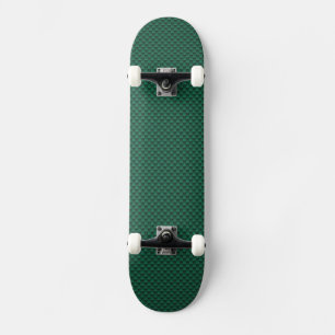 Skateboard Teal Green Carbon Fiber Print