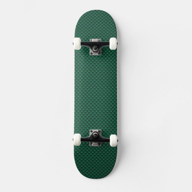 Skateboard Teal Green Carbon Fiber Print (Anverso)