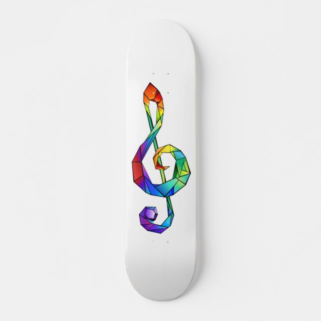 Skateboard Tecla musical arcoiris tremendo clef (Anverso )
