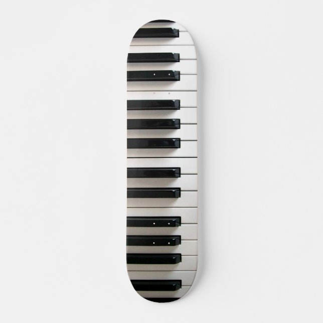 Skateboard teclado de piano blanco y negro (Anverso )
