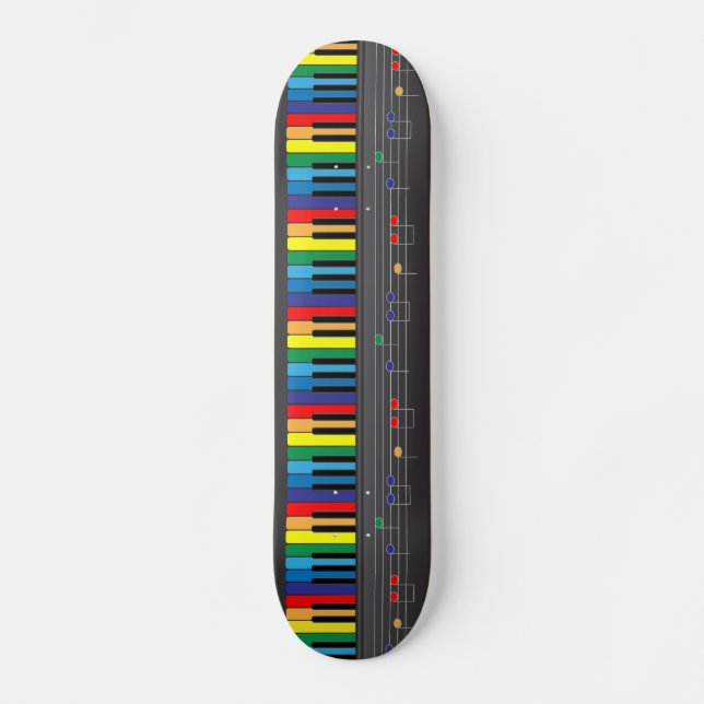 Skateboard Teclado de piano colorido (Anverso)