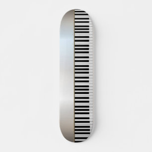Skateboard Teclas de piano geniales, plata