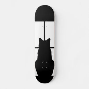 Skateboard Tecleo del gato negro de la ventana para modificar