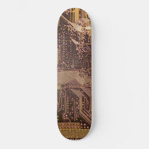 Skateboard Tecnología de placa de circuito cibernético dorado