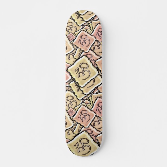 Skateboard Teja OM (Aum) del esmalte (Anverso )