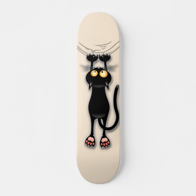 Skateboard Tejido de caracteres divertidos de gato (Anverso )